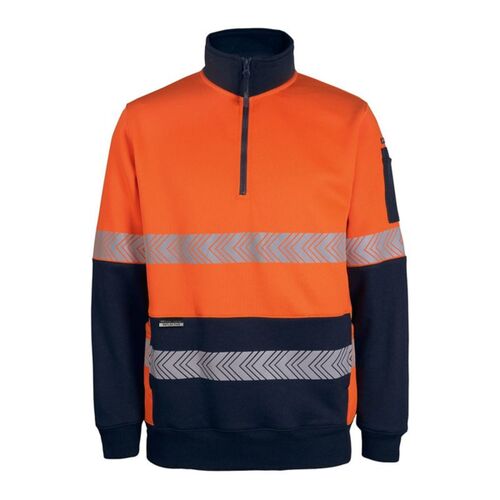 Mens Hi Vis 330G 1/2 Zip Segmented Tape Fleece Thumbnail