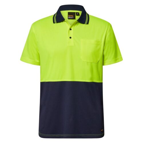 Mens Hi Vis Light Weight Short Sleeve Micromesh Polo with Pocket Thumbnail