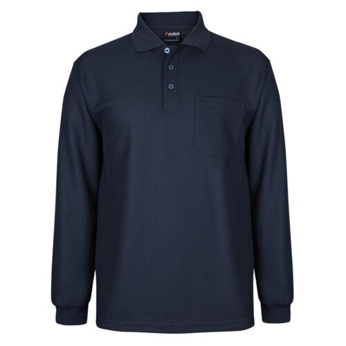 Podium Long Sleeve Waffle Pocket Polo Thumbnail