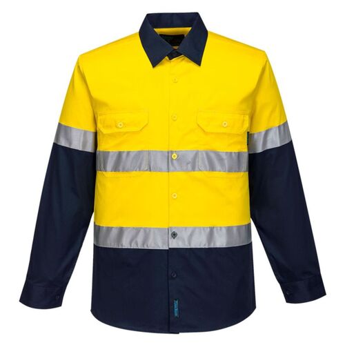 Mens Hobart Hi-Vis Lightweight Contrast Shirt Long Sleeve Thumbnail