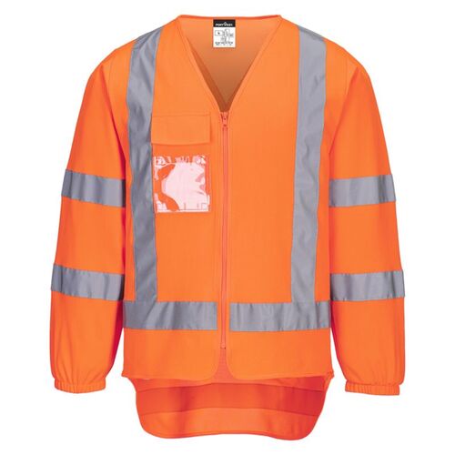 Hi-Vis X Back Zipped Vest Long Sleeve TTMC-W17  Thumbnail