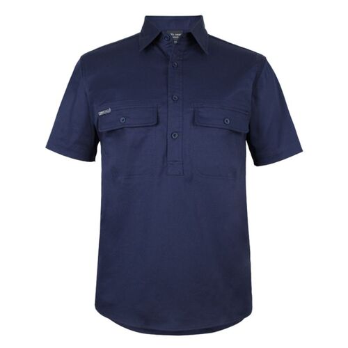 Mens Short Sleeve Stretch Close Front Work Shirt Thumbnail