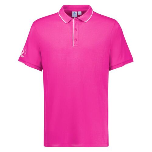 Mens Pink Short Sleeve Polo Thumbnail