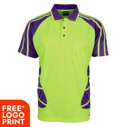 Mens Hi Vis Short Sleeve Spider Polo Thumbnail