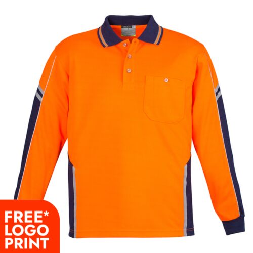 Mens Hi Vis Squad Long Sleeve Polo Thumbnail